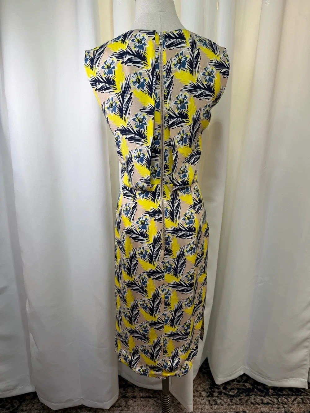 J. Crew ‘Yellow & Tan Floral Print Sleeveless Dress’ in “Meadow Spring” Size 00